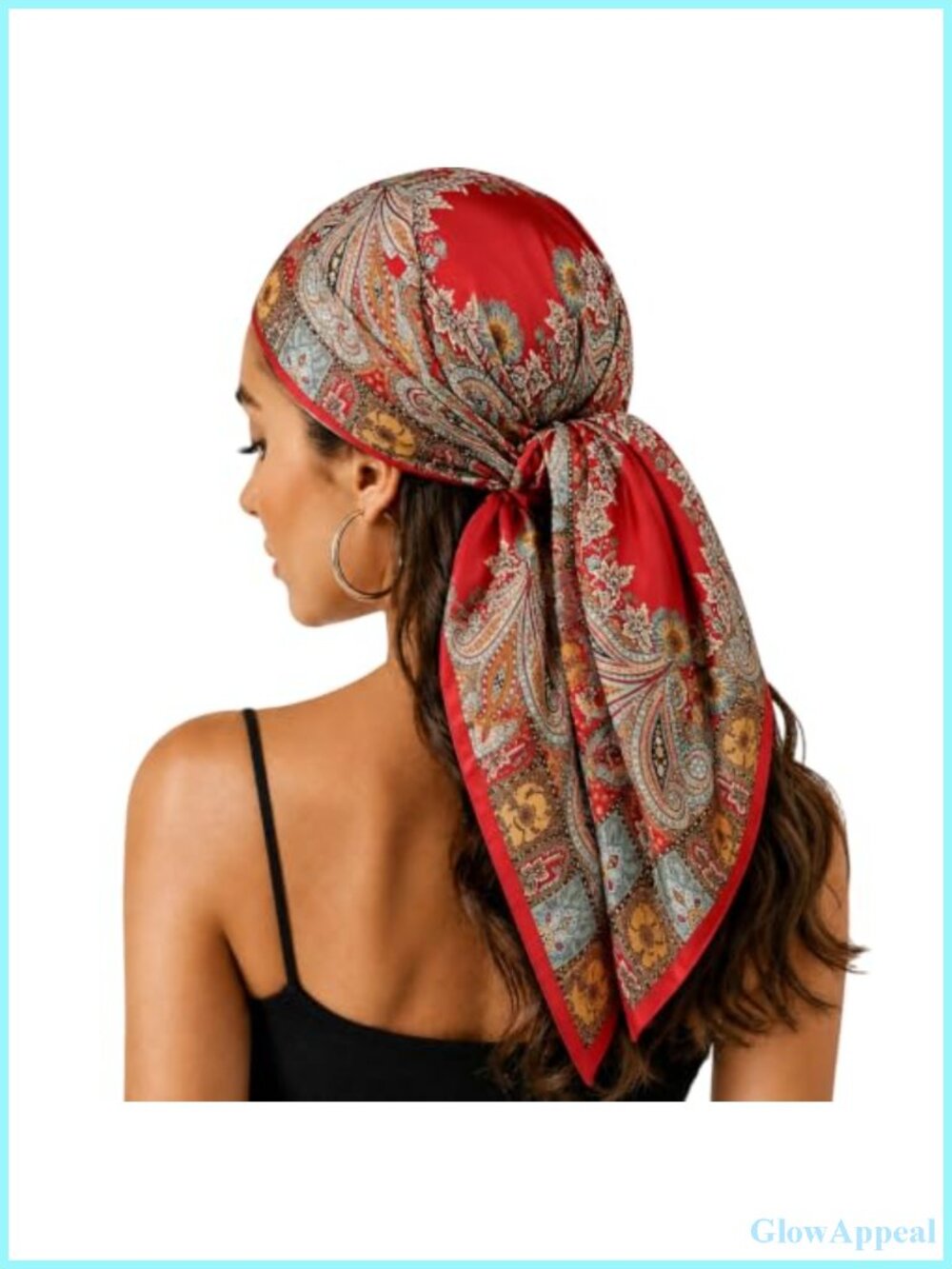 Women's Square Satin Scarves 35x35 Inch Head Wrap Bandana Neck Scarf Hair